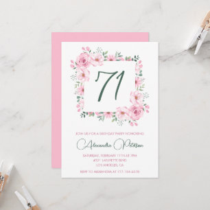 Invitation Félicitations pour le 71e anniversaire Élégante aq