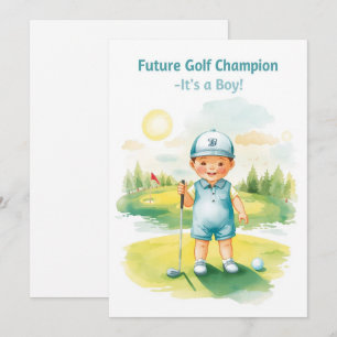 Invitation Félicitations pour le golf C'est un garçon Bébé