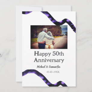 Invitation félicitations pour les 50 ans de mariage nom photo