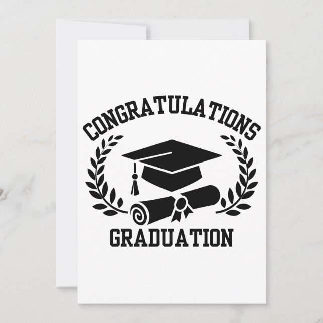 Invitation Félicitations Pour L'Invitation De Diplôme (Devant)