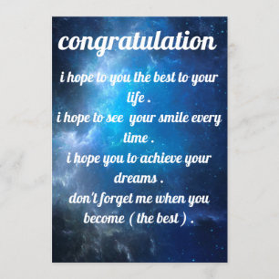 Invitation félicitations pour une belle et meilleure invitati