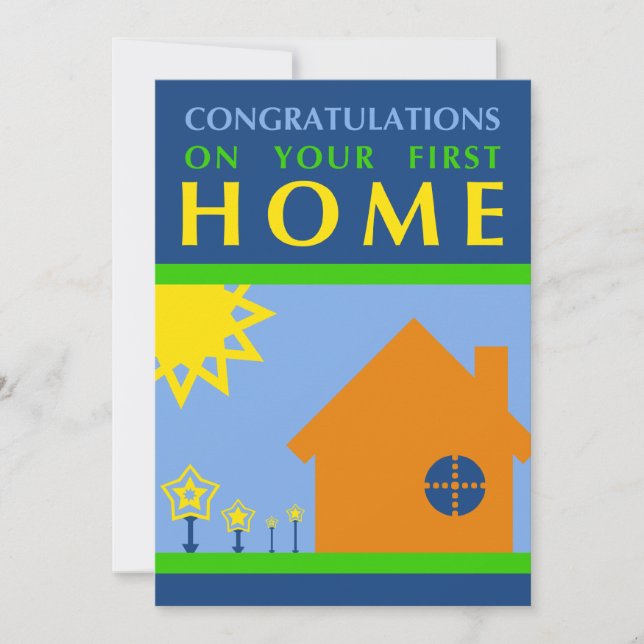 Invitation félicitations pour votre première maison (formes m (Devant)