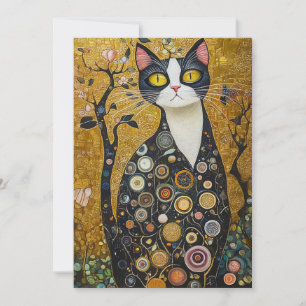 Invitation Feline céleste en or