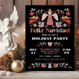 Invitation Feliz Navidad Angel Parti de Noël mexicain