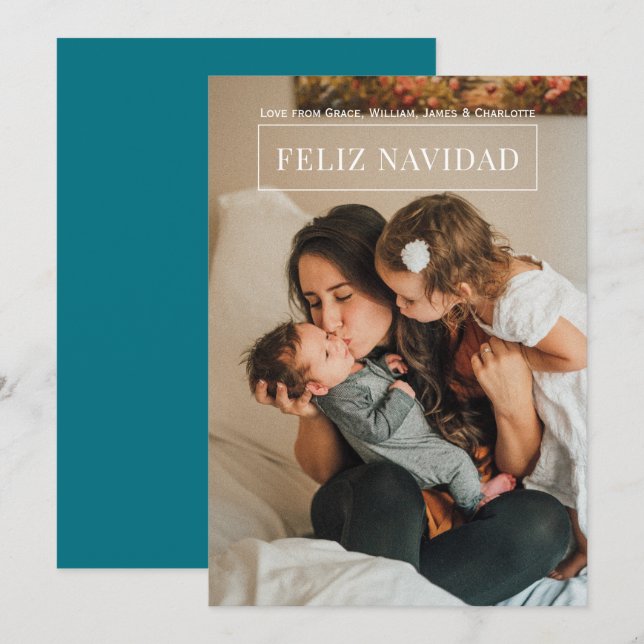 Invitation Feliz Navidad Modern Christma (Devant / Derrière)