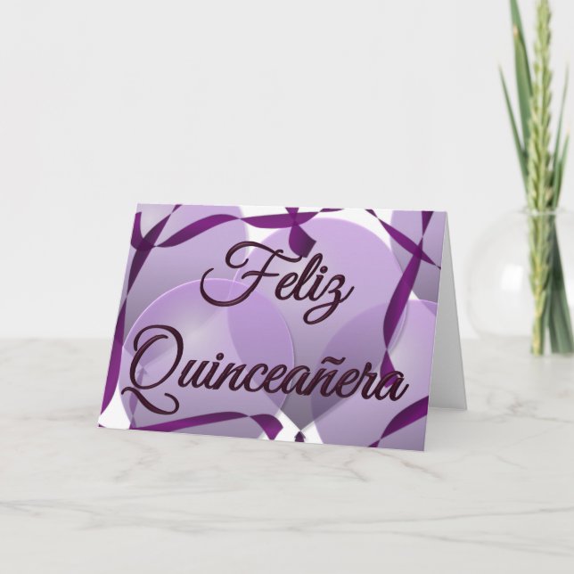Invitation Feliz Quinceañera - joyeux 15ème anniversaire (Devant)