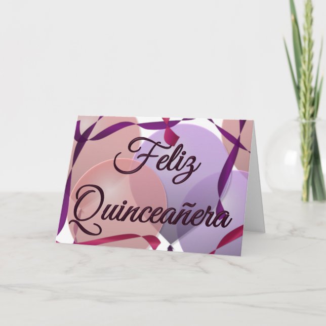 Invitation Feliz Quinceañera - joyeux 15ème anniversaire (Devant)