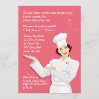 Invitation femelle d'obtention du diplôme de chef