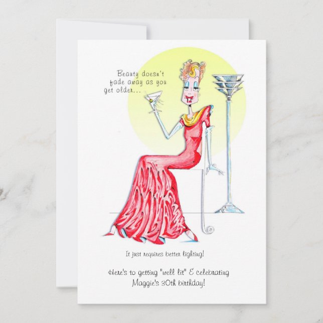 Invitation femelle fabuleux d'anniversaire ! (Devant)