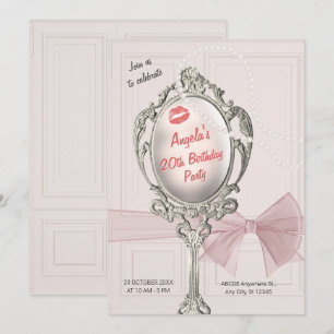 Invitation Feminine classique anniversaire vintage