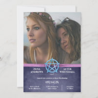Feminine Purple Wicca Pentacle Handfasting
