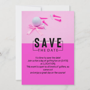 Invitation Femme de golf golfeuse sauvegarder la date thème r