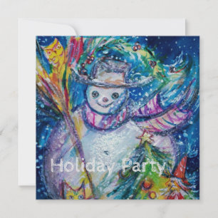 Invitation FEMME DE NEIGE AVEC JOUETS, Fête de Noël