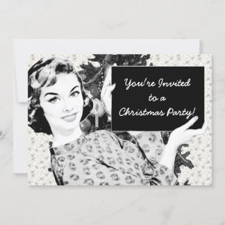 Invitation Femme des années 1950 avec un signe de Noël V2