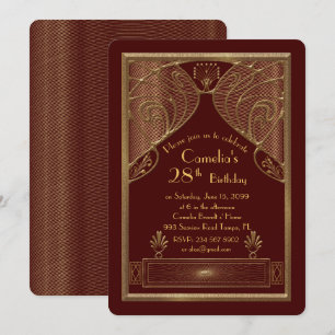 Invitation Femme d'invitation de fête d'anniversaire, grand