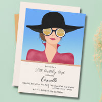 Femme Élégante Avec Lunettes De Soleil D'anniversa