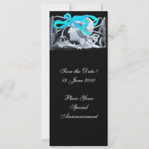 INVITATION FEMME ÉLÉGANTE BEAUTÉ BIJOU /DAME, RUBAN BLEU, FLE