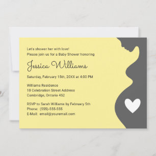 Invitation Femme enceinte moderne Baby shower neutre de genre