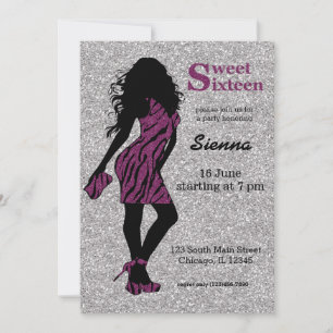 Invitation Femme glamour Douce 16