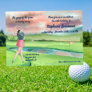 Invitation Femme golfeuse entrant dans les années soixante 60