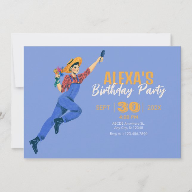 Invitation Femme jardinier (Devant)