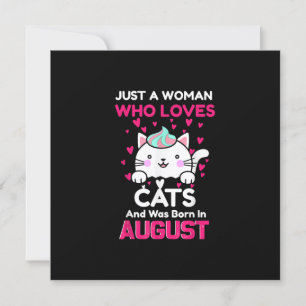 Invitation Femme qui aime les chats et est née en août