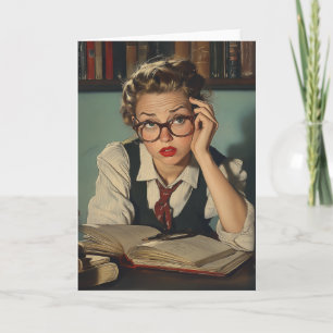 Invitation Femme Studieuse au style Vintage
