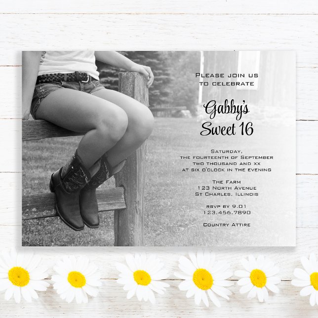 Invitation Femme sur Fence Barn Party Sweet 16 Anniversaire (Créateur téléchargé)