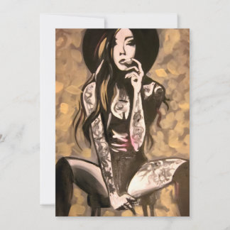 Invitation Femme Tatouée en Or 