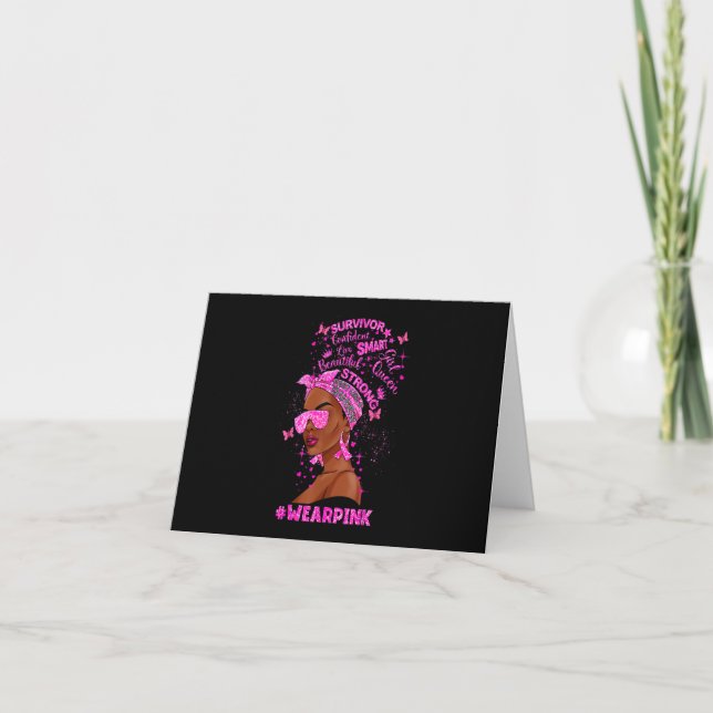 Invitation Femmes noires Melanin Queen Portent le cancer du s (Devant)
