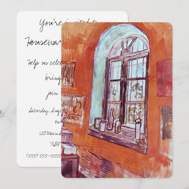 Invitation Fenêtre du Studio de Vincent van Gogh à l'Asile (Devant / Derrière)