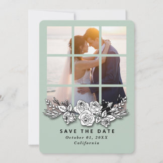 Invitation Fenêtre élégante avec mariage d'images Enregistrer