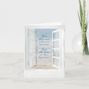 Invitation Fenêtre Océan mariage avec étoile de mer