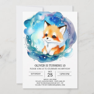 Invitation Fennec Fox Birthday Adventure