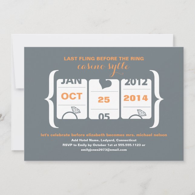 Invitation Fente Machine Bachelorette (Devant)