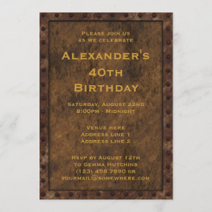 Invitation Fer encadré Effet Garçons Anniversaire Double Côté