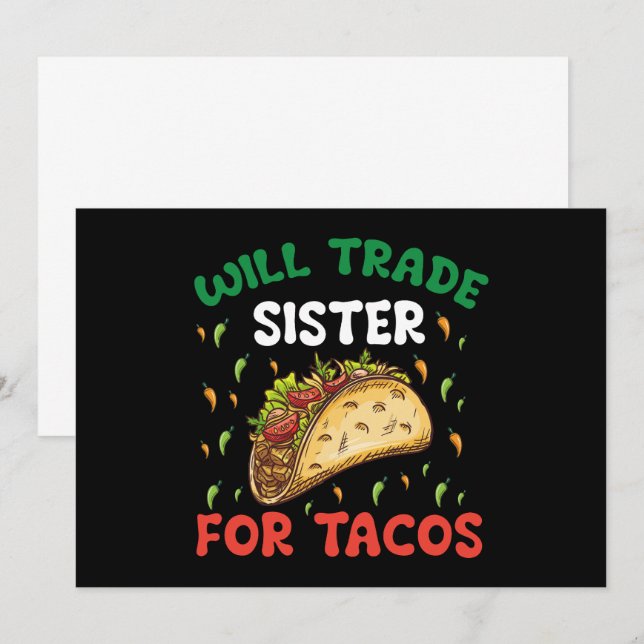 Invitation Fera Échanger La Soeur Pour Tacos Cinco De Mayo Pa (Devant / Derrière)