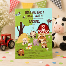 Ferme Animaux Mignons Anniversaire Enfants Cour De