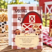 Ferme Animaux Mignons Anniversaire Enfants Cour De