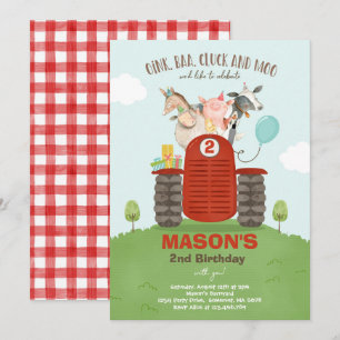 Invitation Ferme Anniversaire Garçon Vieux MacDonald Barnyard