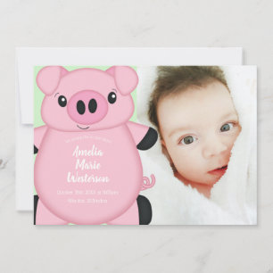Invitation Ferme de Baby shower de porc