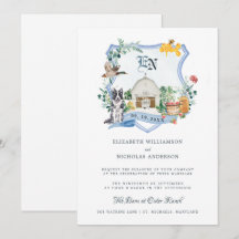 Ferme de campagne rustique | Blason de mariage de