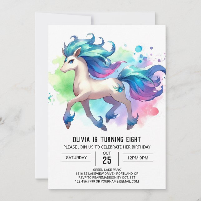 Invitation Ferme en ligne Cheval Anniversaire (Devant)