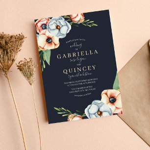 Invitation Ferme Floral Anémone Verdure Mariage de couronne
