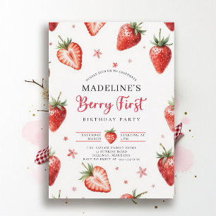 Invitation Ferme Maison Chic Aquarelle 1er Anniversaire Berry