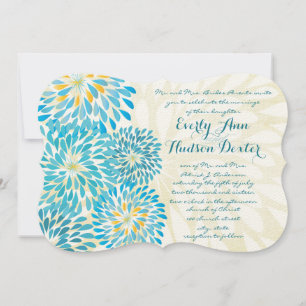 Invitation Ferme Rustique Floral Chrysanthemum Mariage