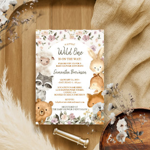 Invitation Ferme Safari Animal Ours Renard Lapin Raton laveur