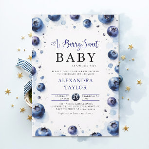Invitation Ferme Sucrée aux Bleuets Baby Shower