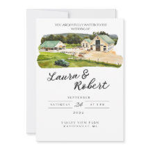 Ferme Valley Hill Massachusetts Aquarelle Invitati