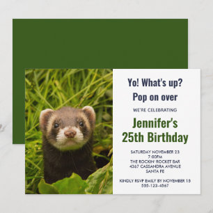 Invitation Ferret Brown dans l'herbe